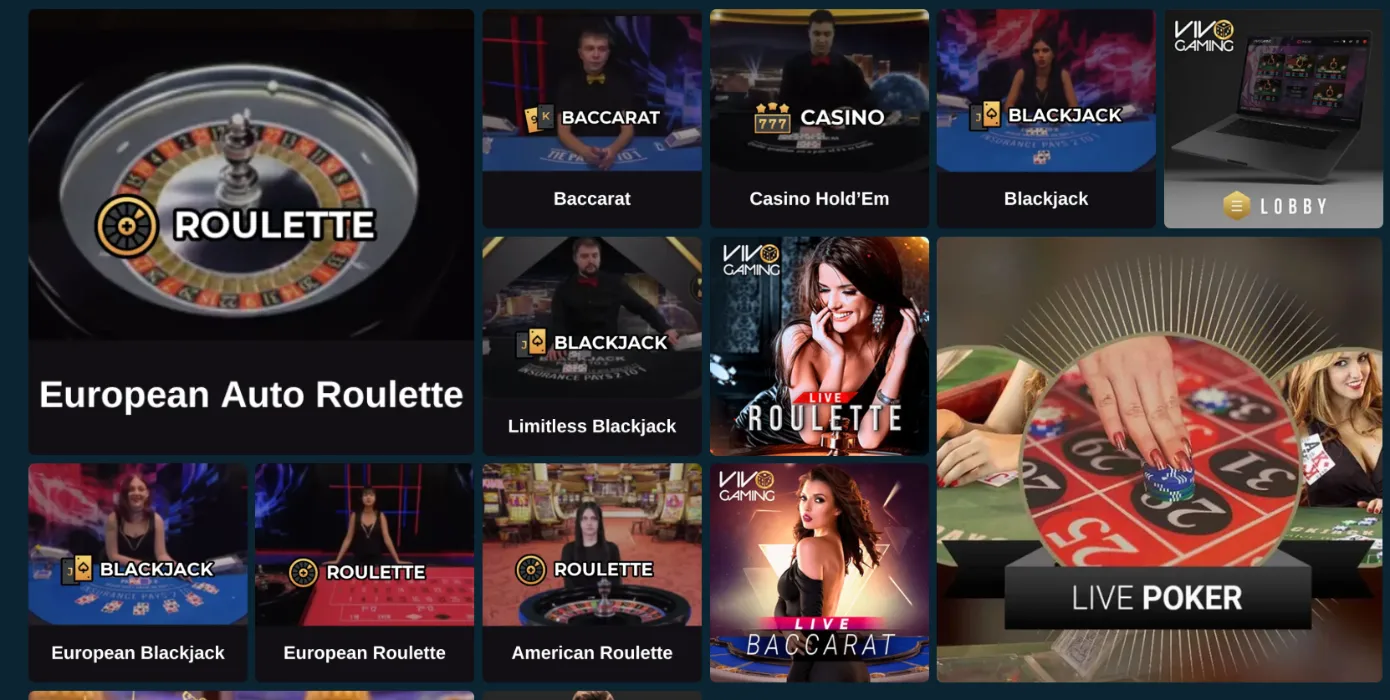 Dendera Casino Live Casino con mesas de ruleta blackjack y otros juegos en vivo